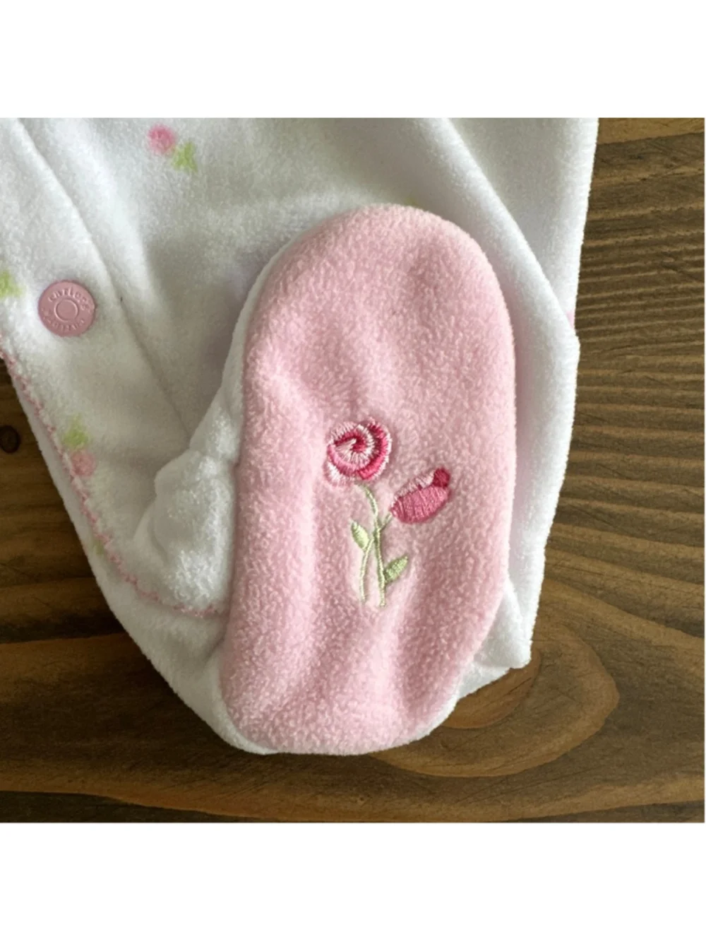 Vintage Carter's Footed Sleeper Baby Girl 3 Months Pink Floral Snap Front